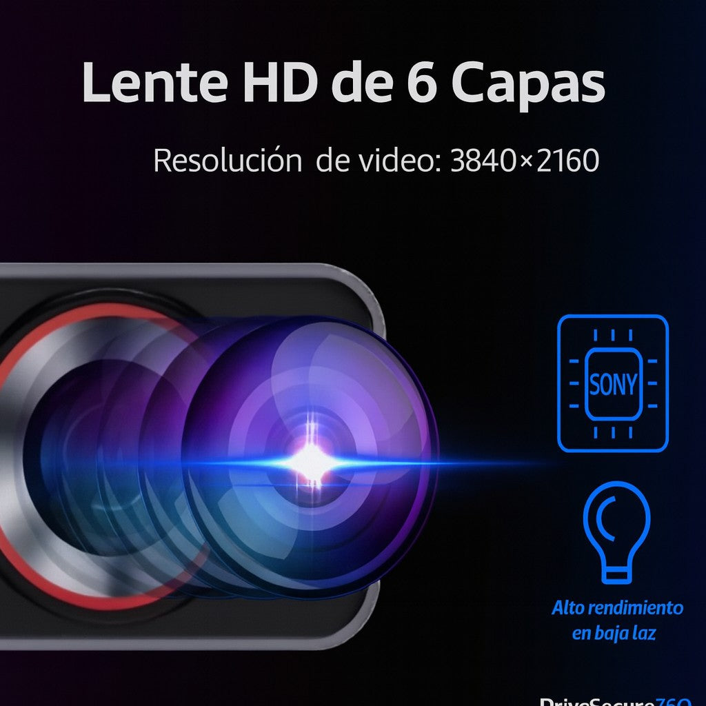Dashcam Acceo 4K + 1080P con Wi-Fi, GPS y Visión Nocturna