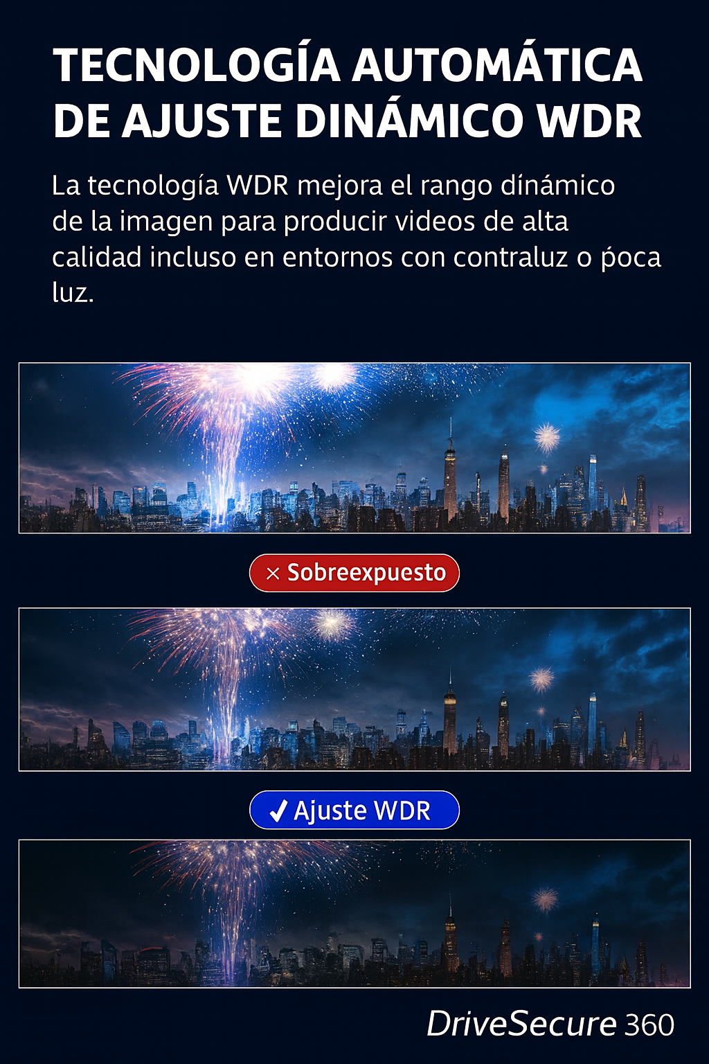 Dashcam Acceo 4K + 1080P con Wi-Fi, GPS y Visión Nocturna